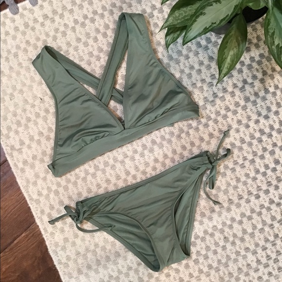 sage green bathing suit